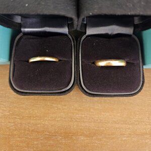 Tiffany & Co wedding forever bands. 18k Yellow Gold. 4.5mm and 3mm. $ 1,500.00